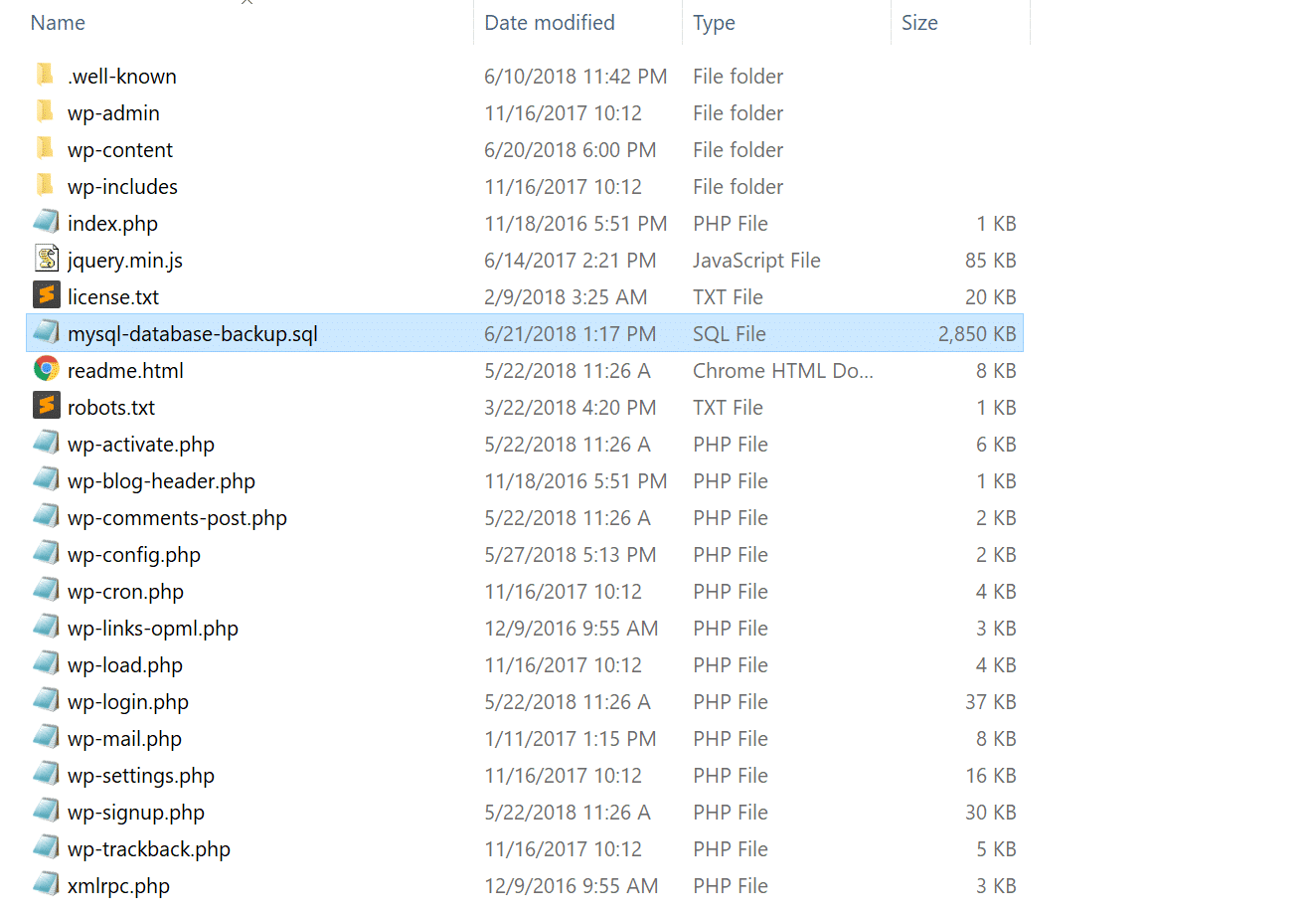 Viewing your WordPress site files and database in FTP Du kannst die Dateien und die Datenbank deiner WordPress-Seite per FTP einsehen.
