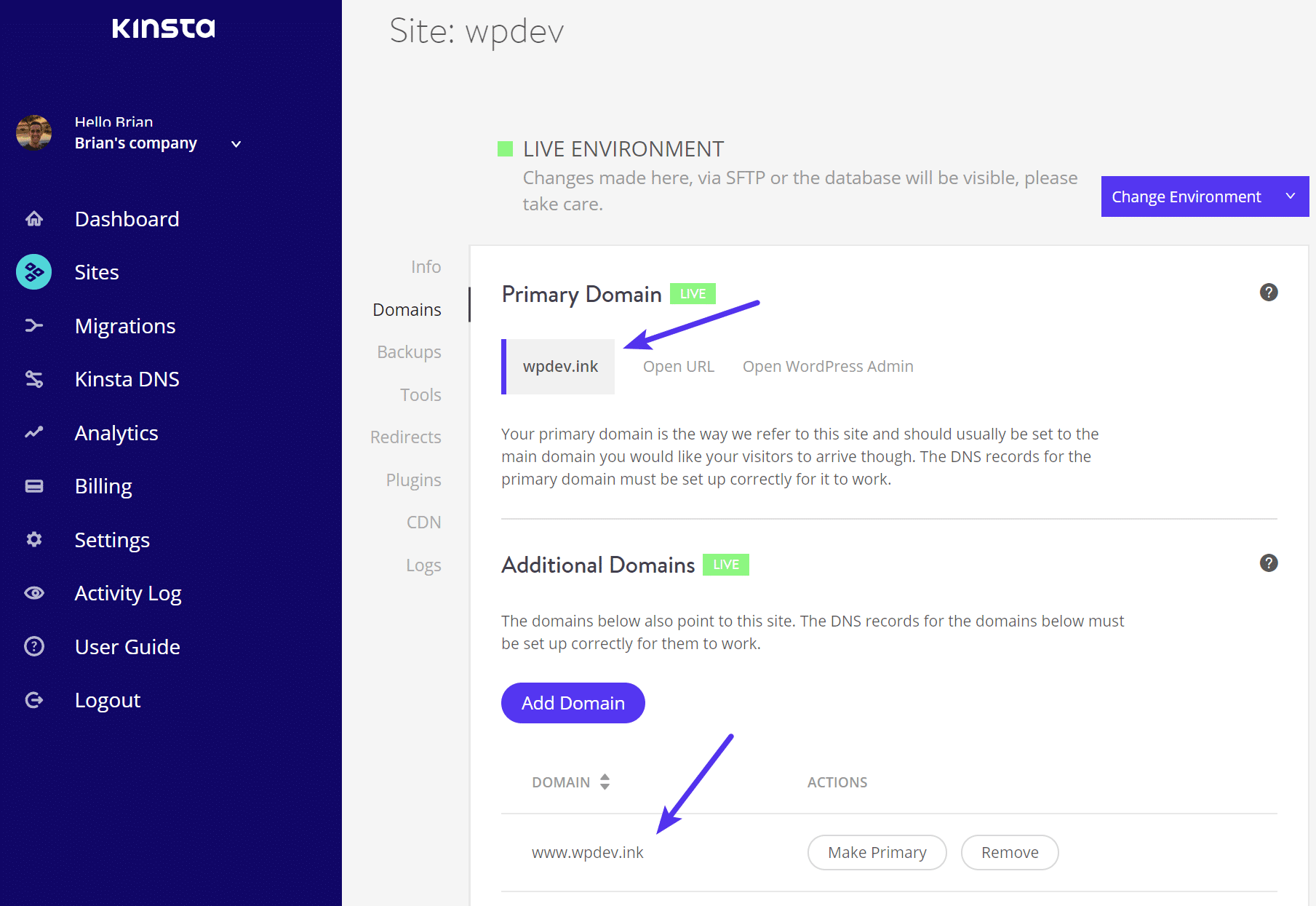Add domains