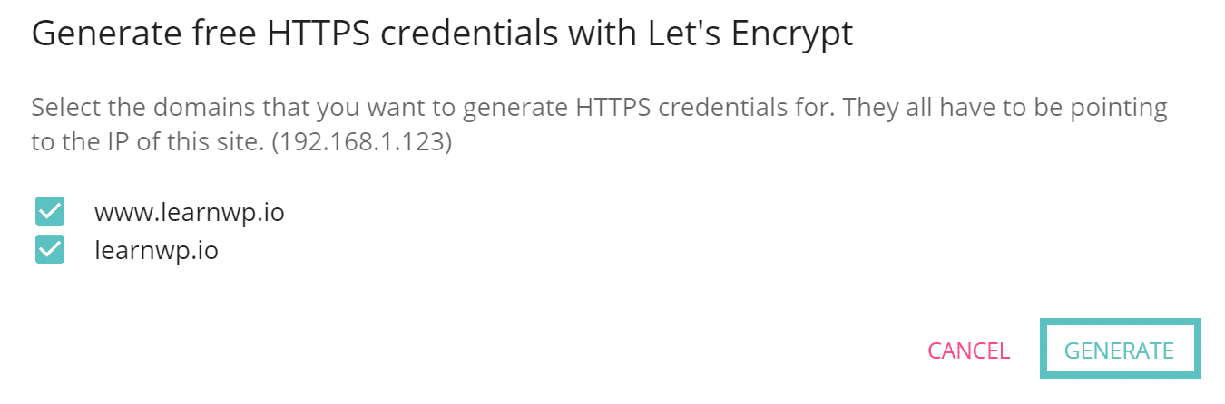 generate free https credentials