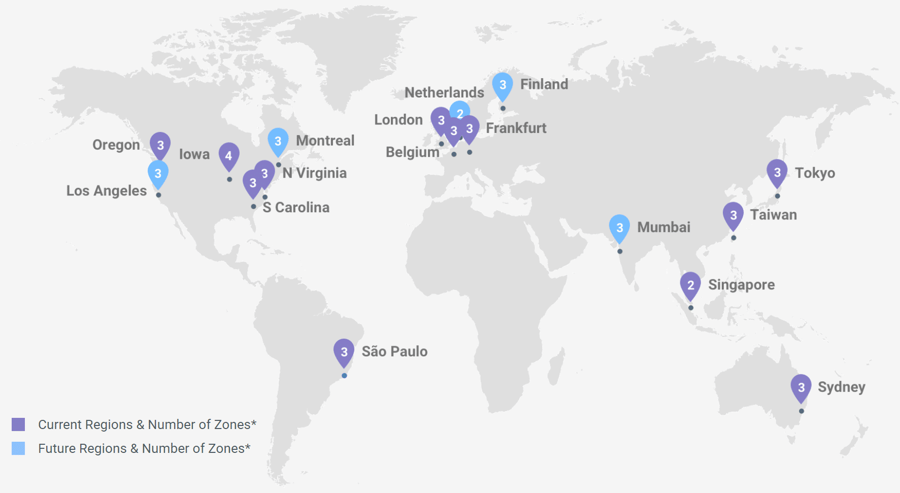 Google Cloud Data Center locations
