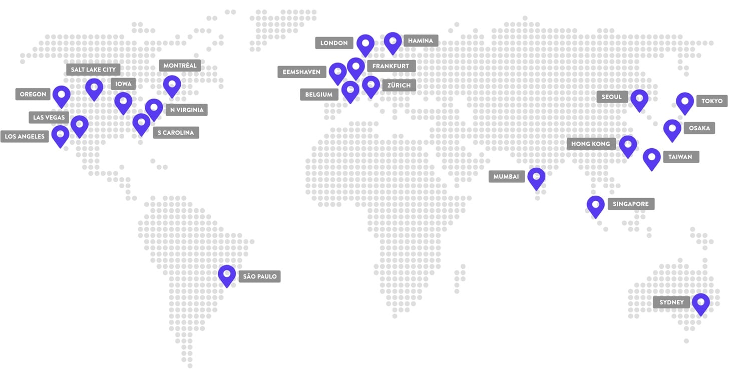 Google Cloud data center locations.