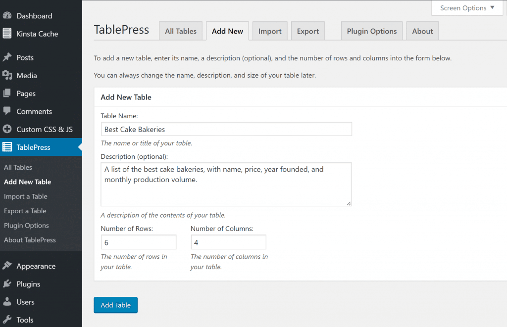 How to Easily Create Tables in WordPress with TablePress