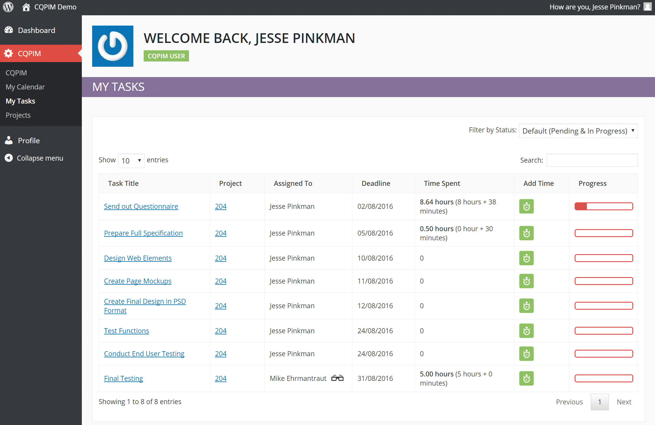 Wordpress Gantt Chart Plugin