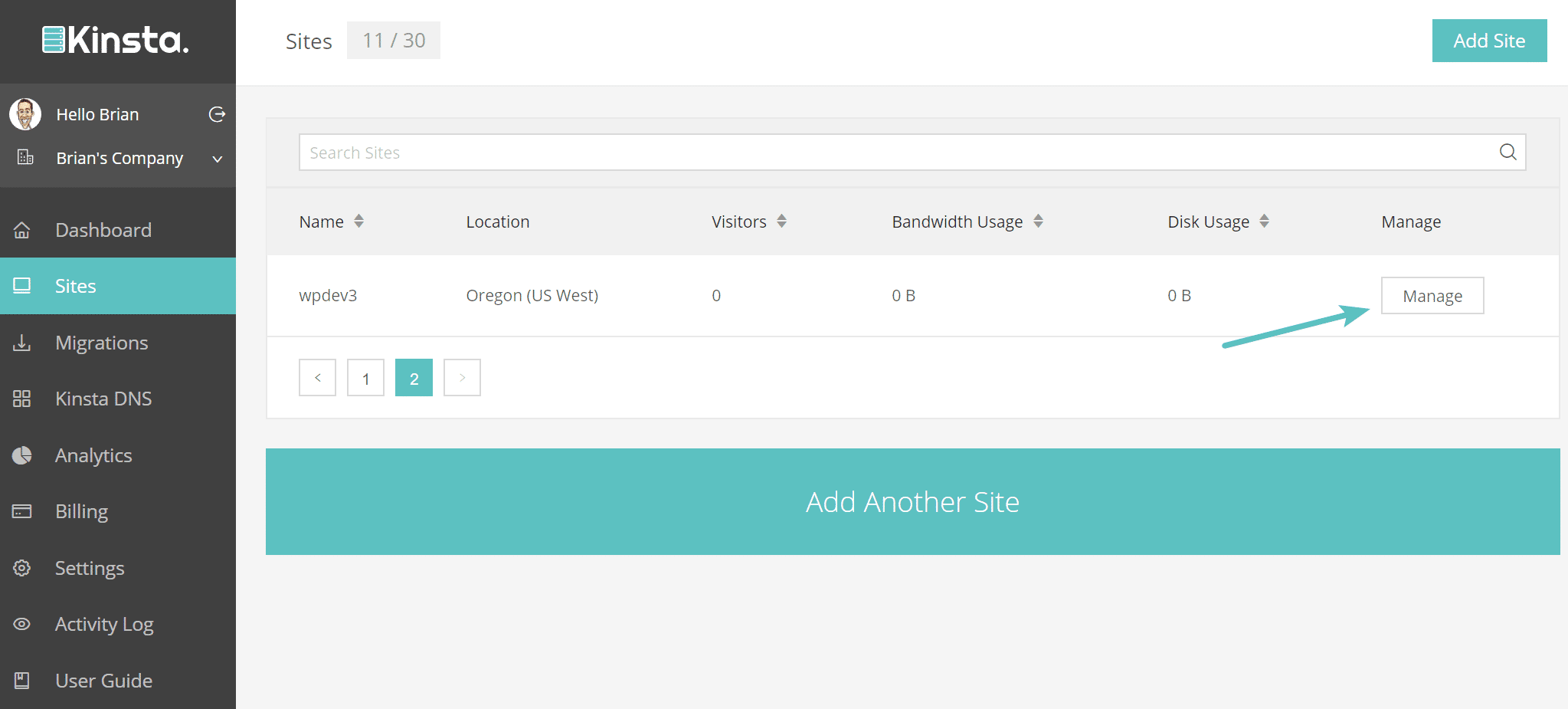 Manage WordPress site