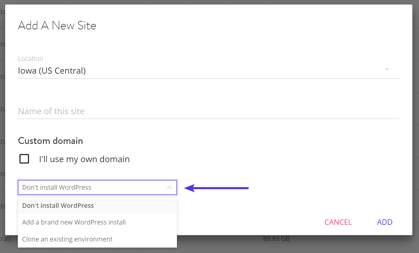 New Install - Don't Install WordPress