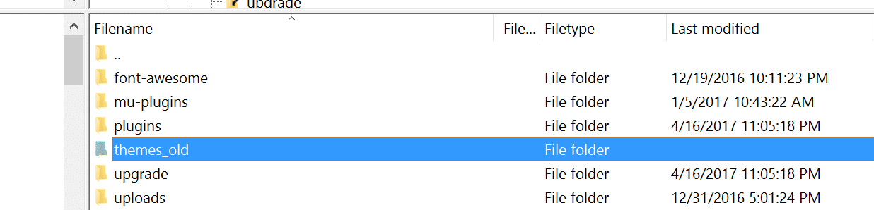 rename wordpress themes folder