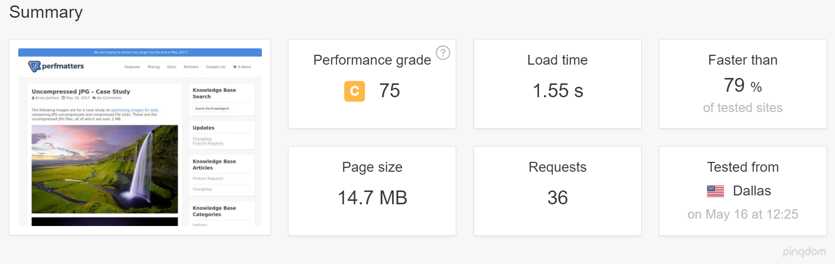 圧縮なしJPGのスピードテスト