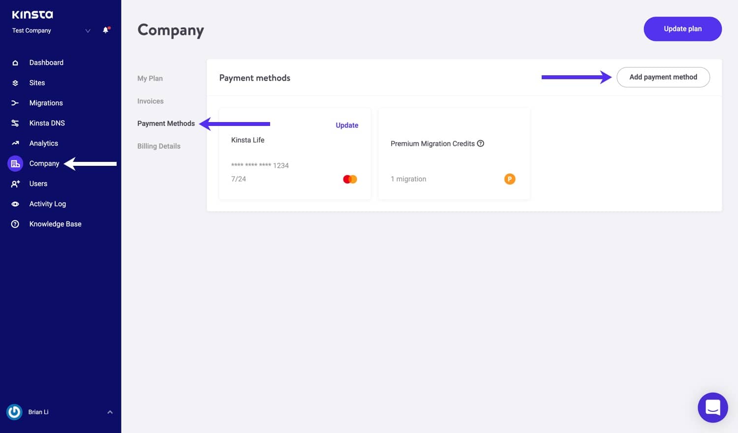 Add a payment method in MyKinsta Add a payment method in MyKinsta.