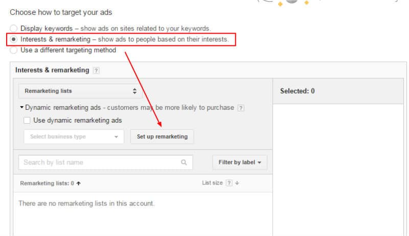 Interests & remarketing