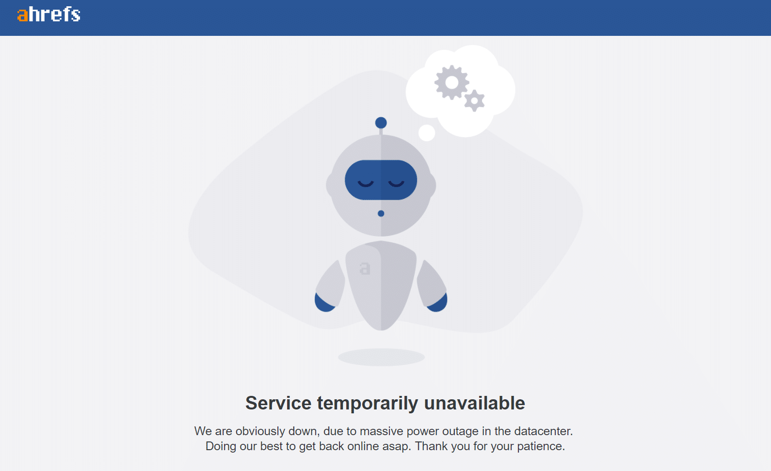 Website downtime page example