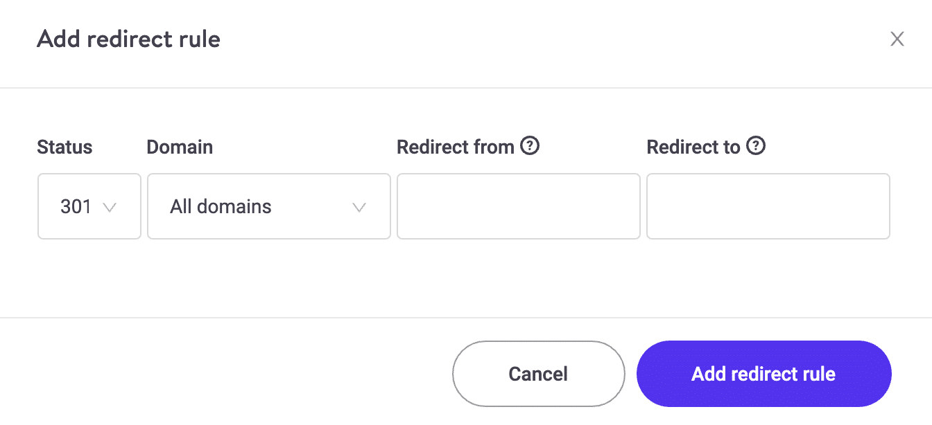 Add redirect rule
