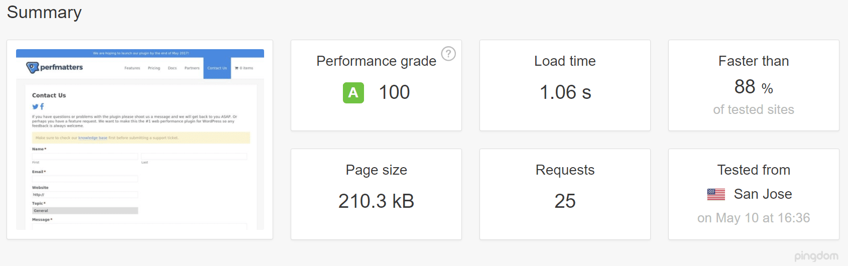 Pingdom test result with properly formed url