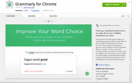 grammarly evernote extension