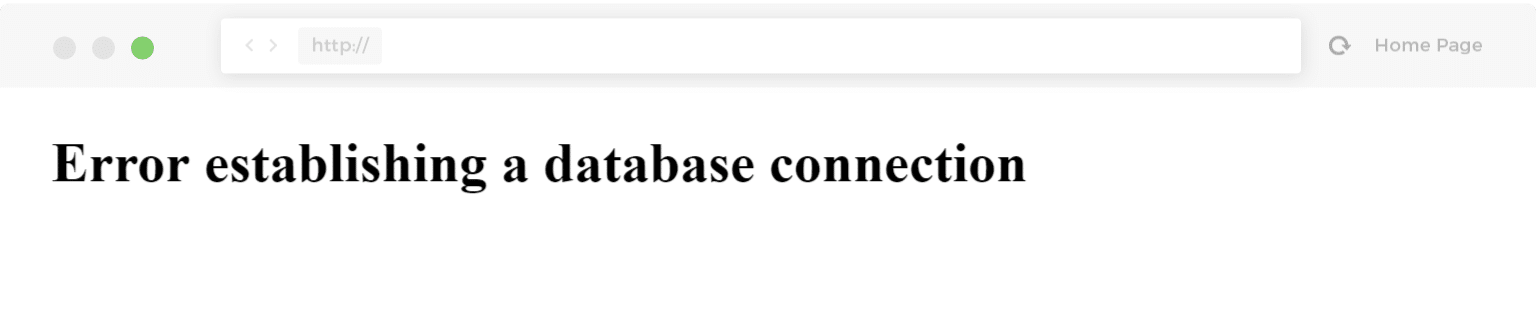 error establishing a database connection