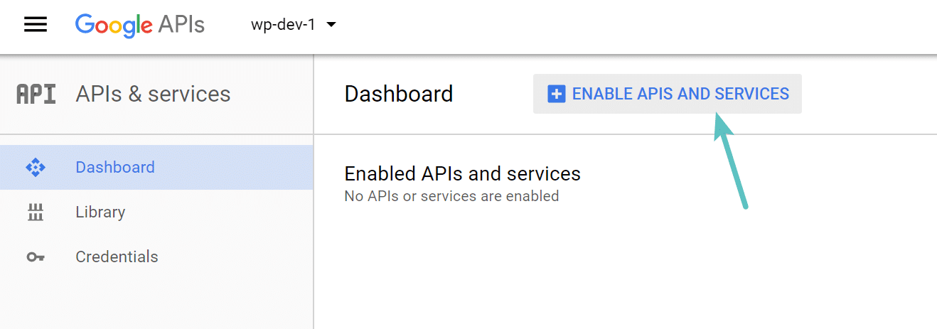 Google Project enable APIs