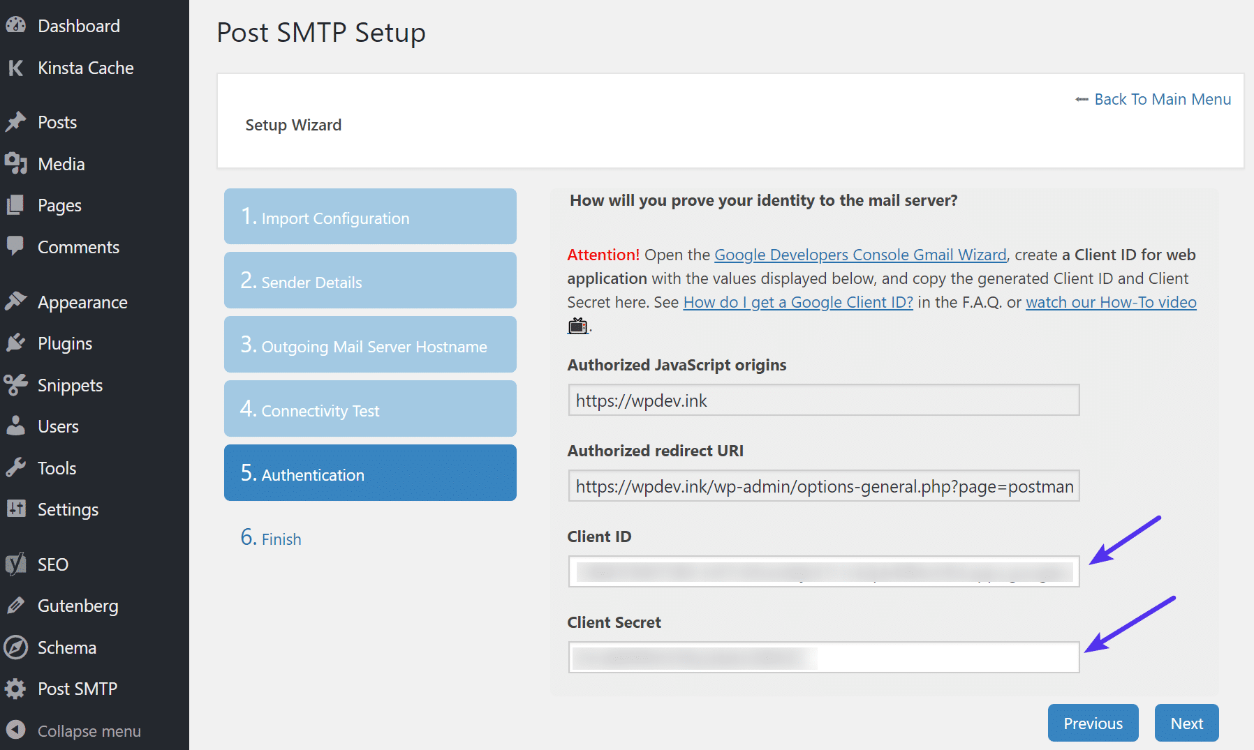 Post SMTP authentication