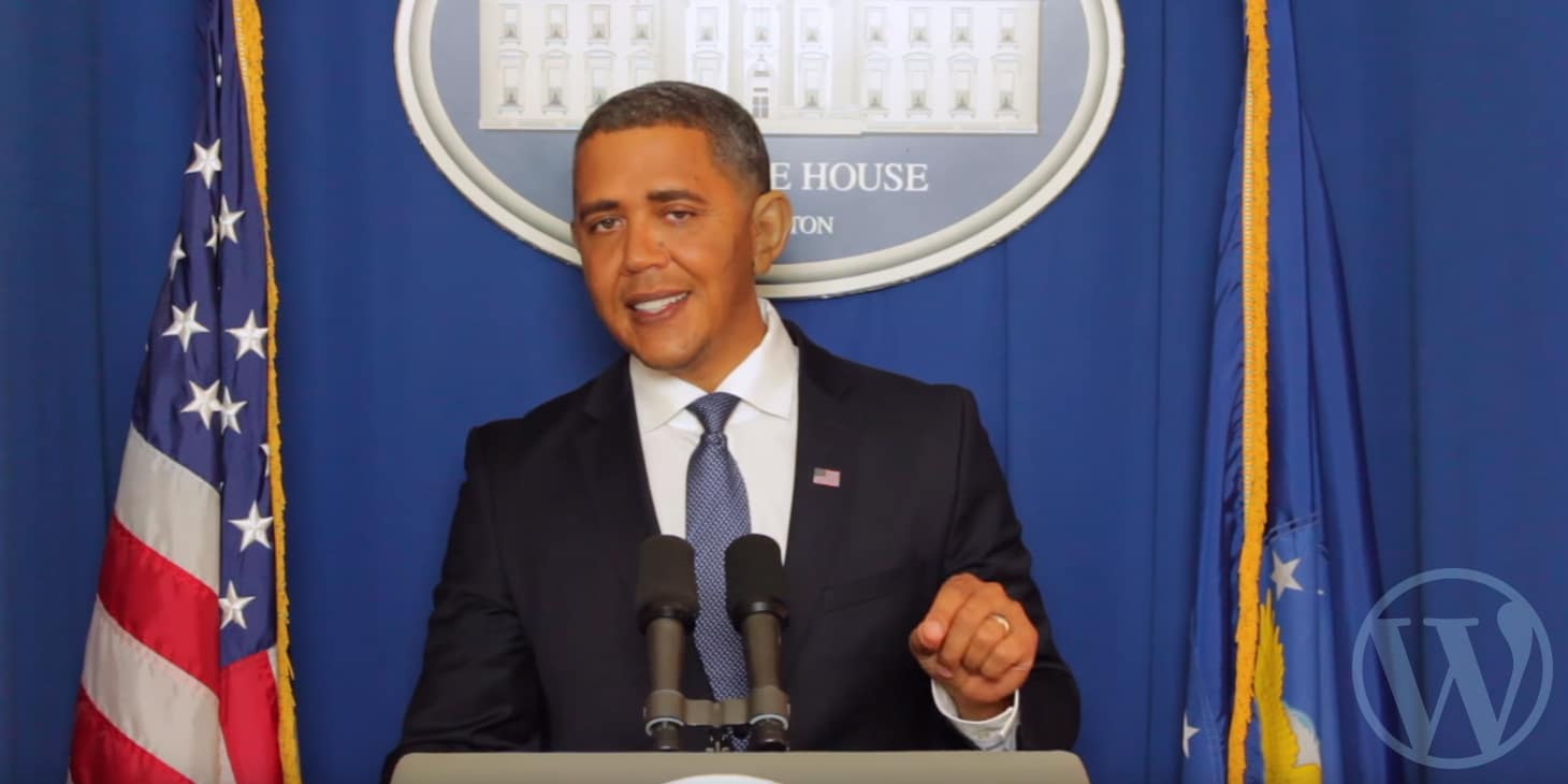 president obama endorses wordpress