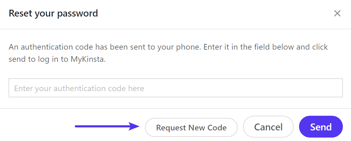 Solicitar código nuevo