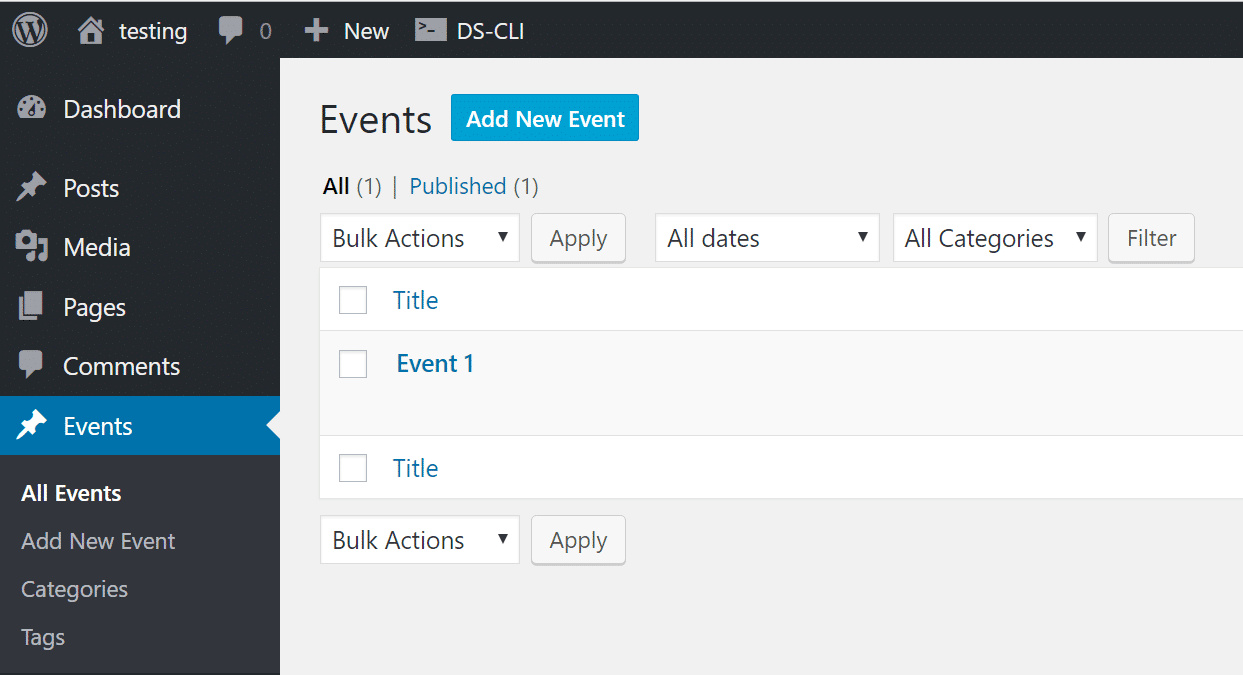 wordpress events