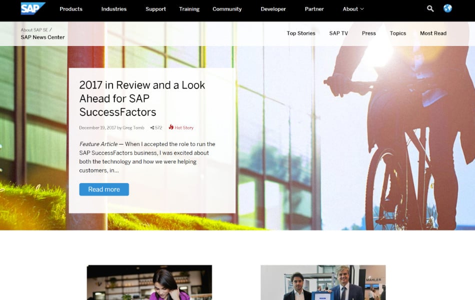 SAP-news-center 130+ WordPress Site Examples of Big Brands