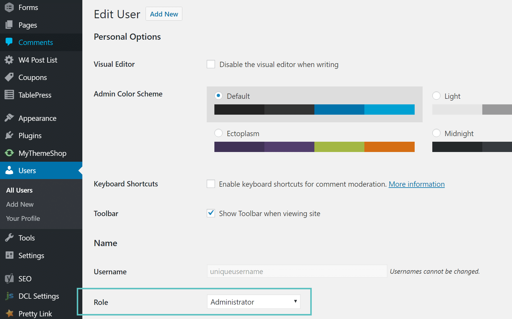 add new admin user