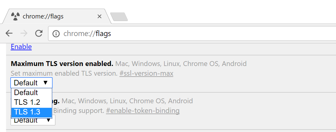 Настройка tls в chrome