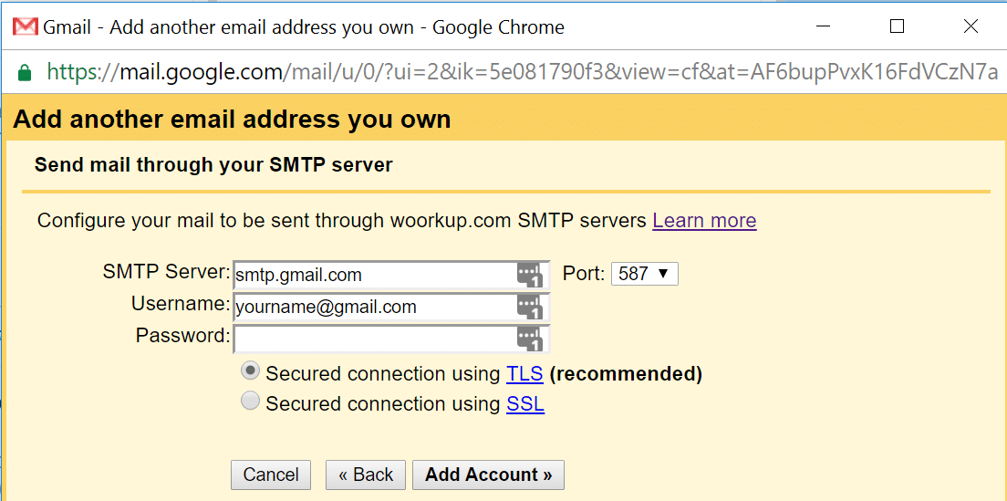 google smtp server custom domain