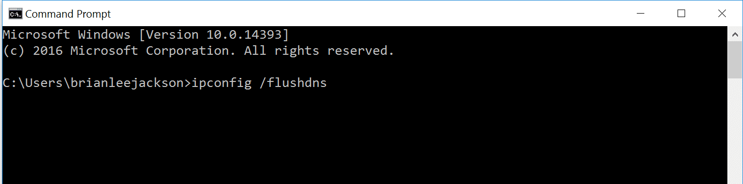 ipconfig /flushdns