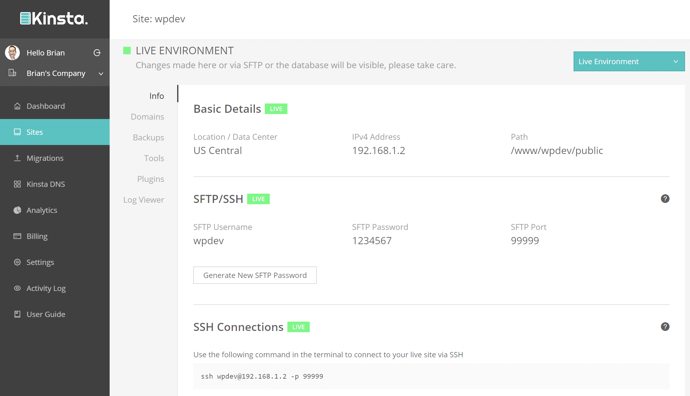 wordpress ssh information