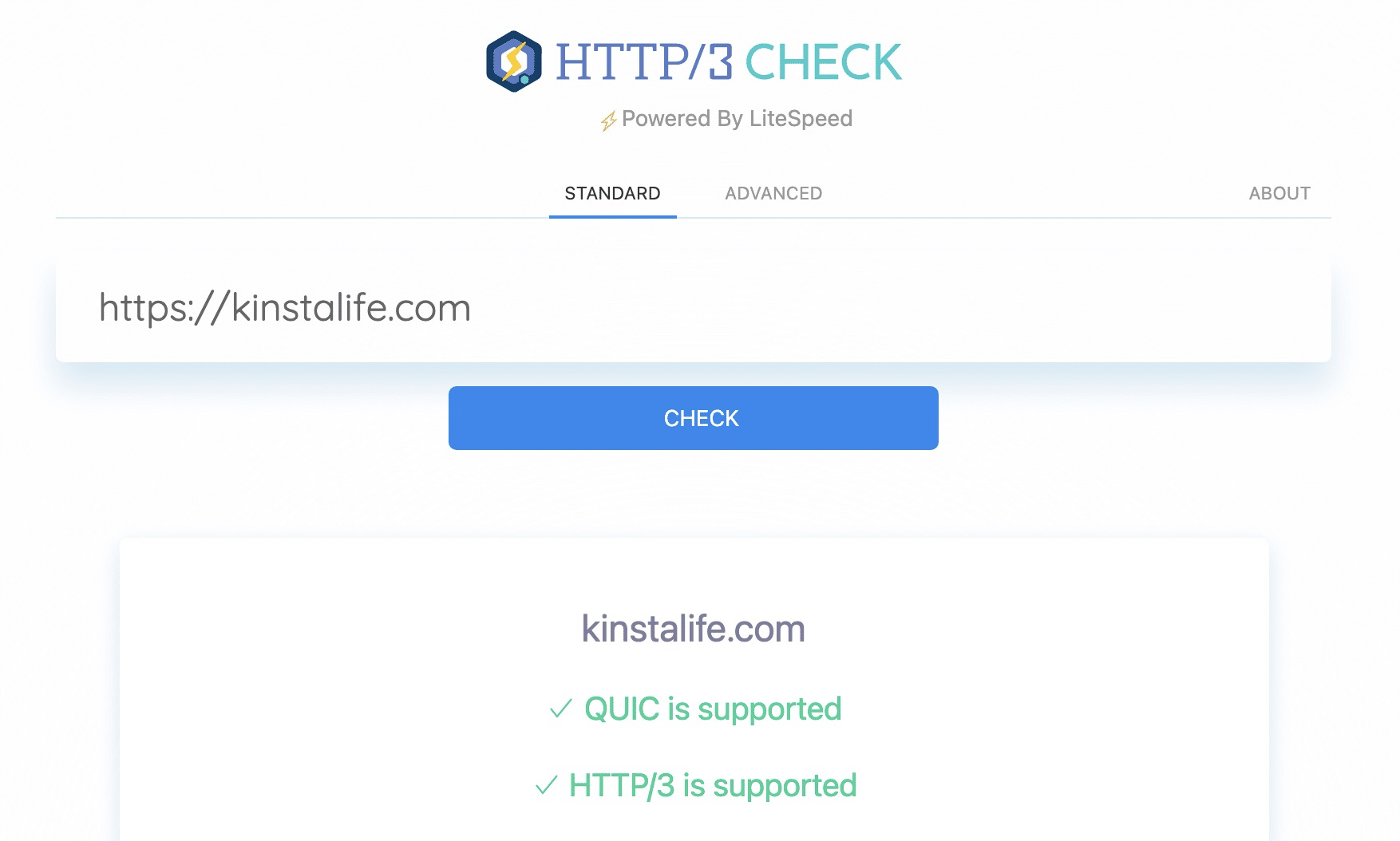 Sites die op Kinsta worden gehost, ondersteunen HTTP/3 voor snellere SSL handshakes.