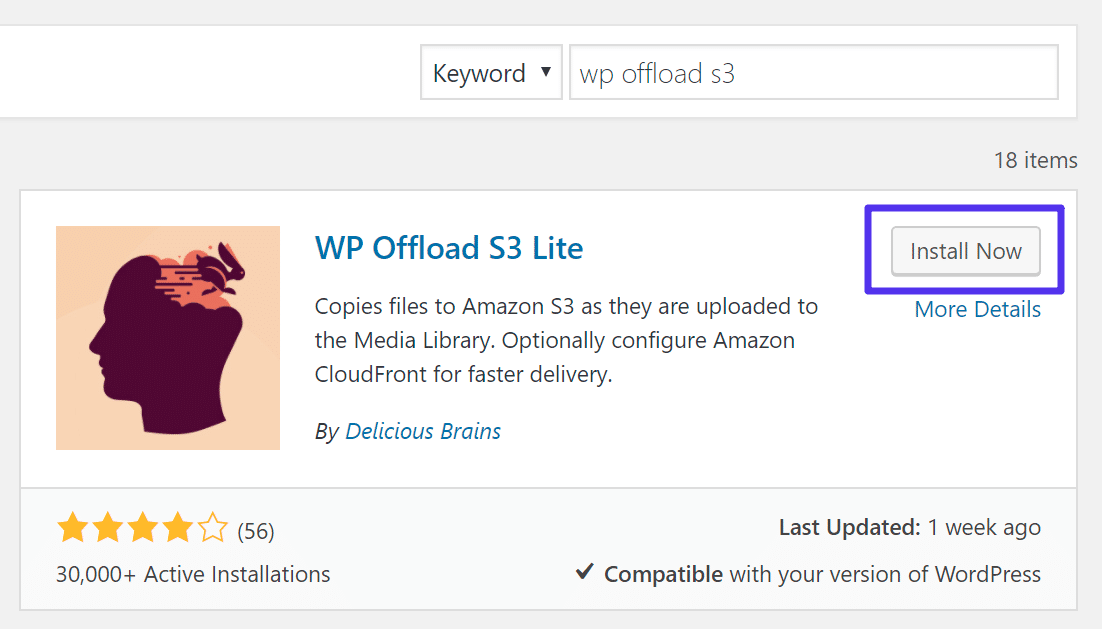 Install WP Offload Plugin