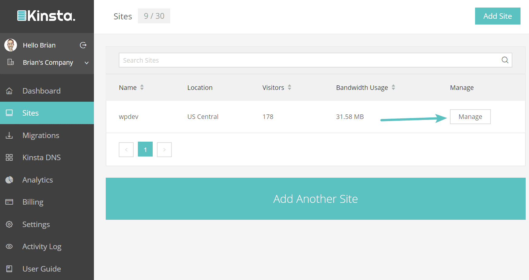 Manage WordPress site