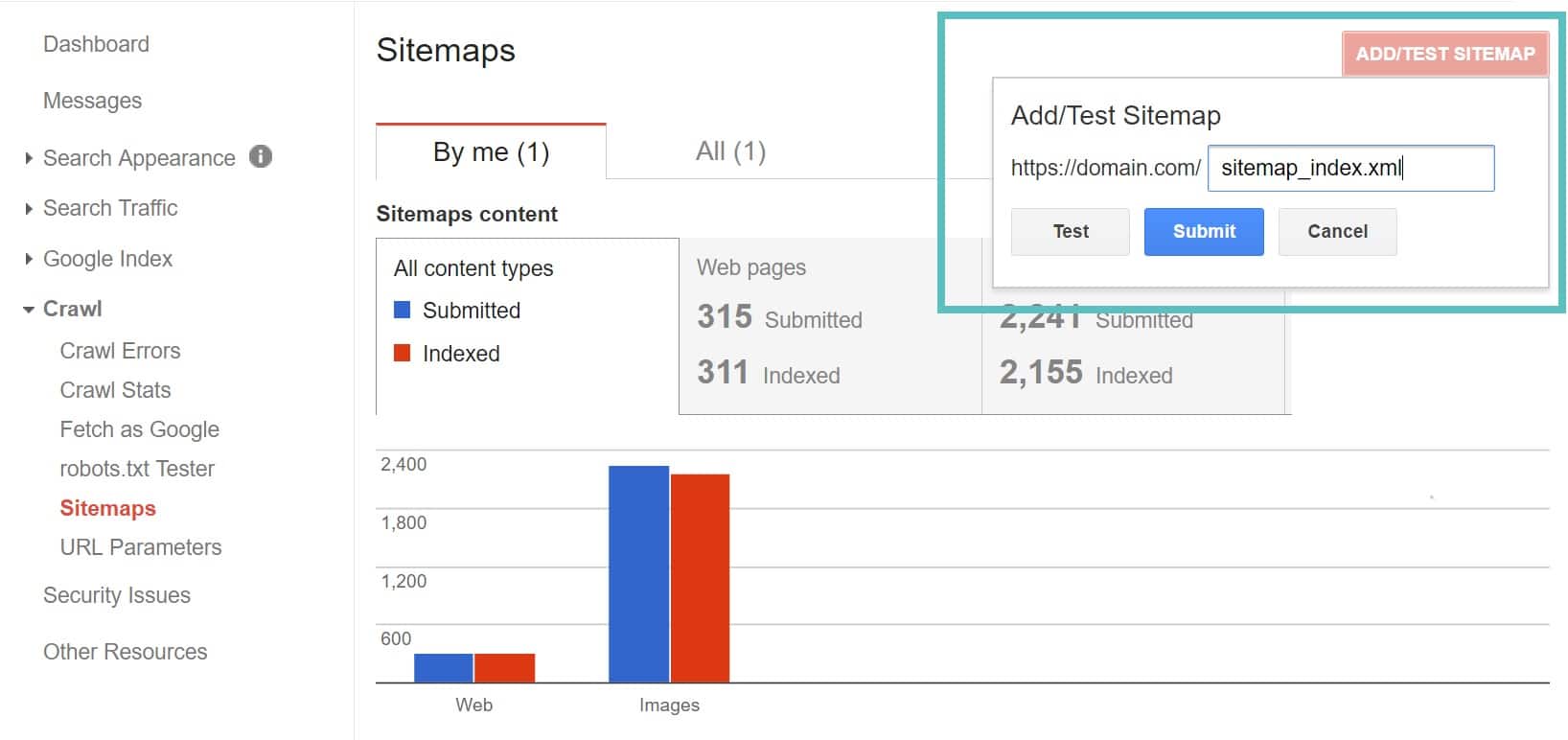 submit sitemap file google