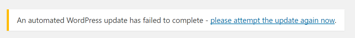 WordPress update failed wordpress update failed