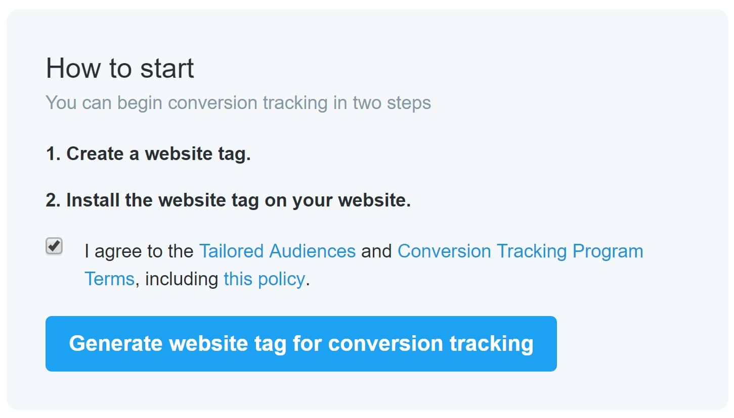 create twitter website tag