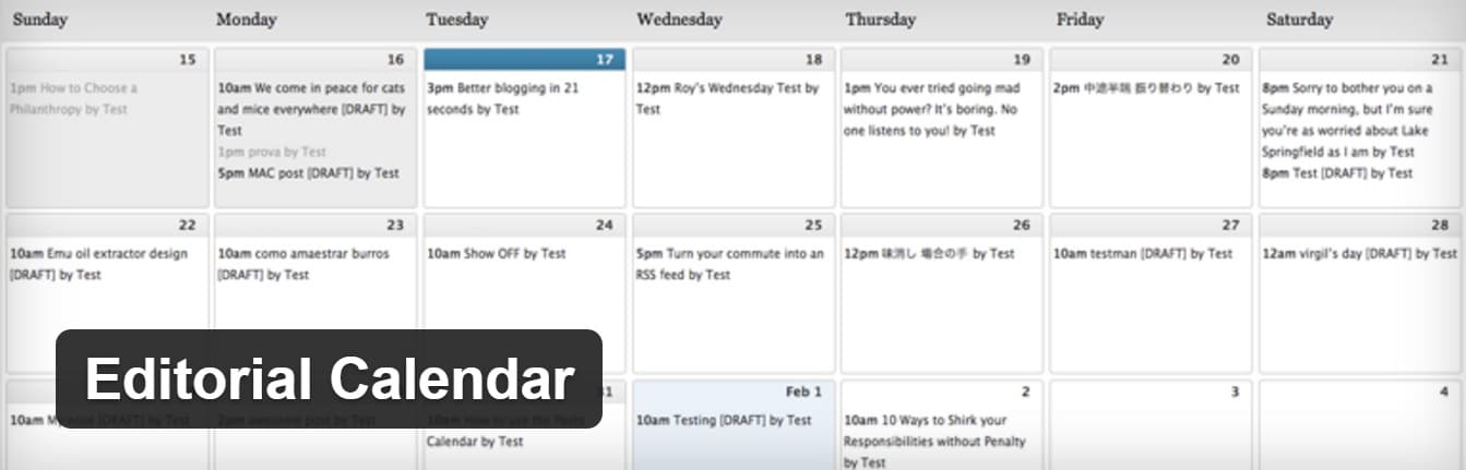 editorial calendar wordpress plugin