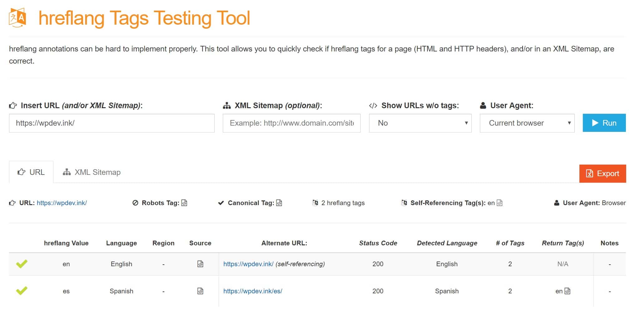 hreflang Tags Testing Tool