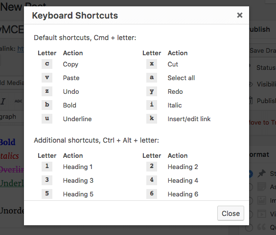 shortcuts