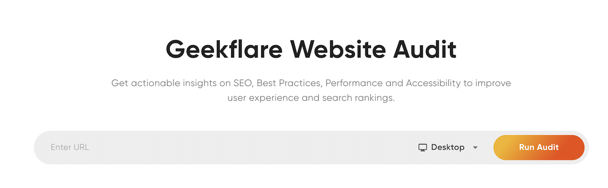 GeekFlare website audit tool