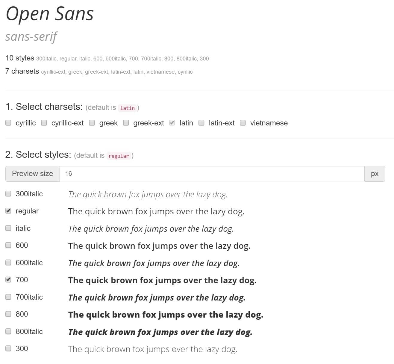 Schrift herunterladen Open Sans web