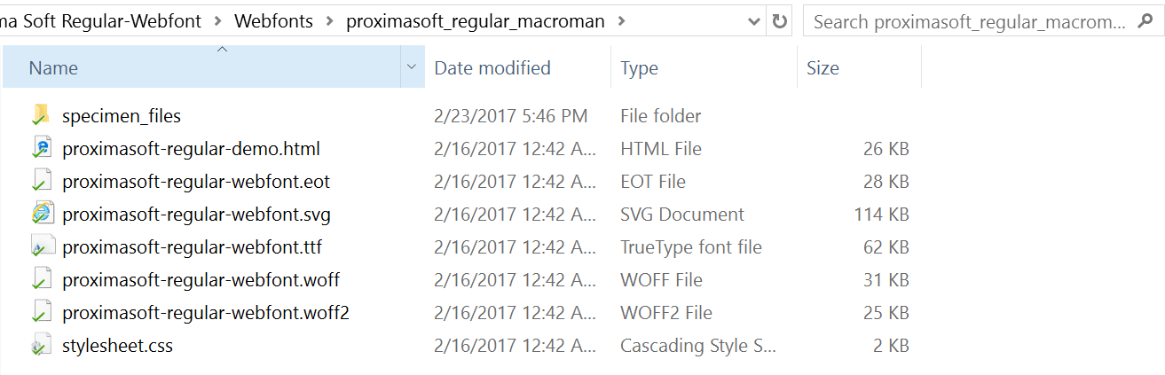 font files local