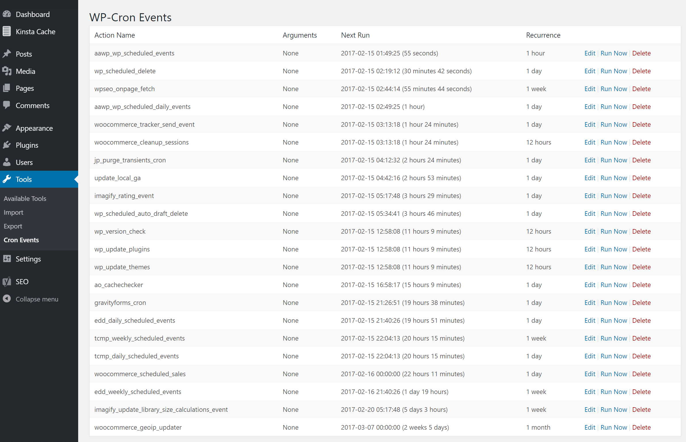 WP-Cron händelser