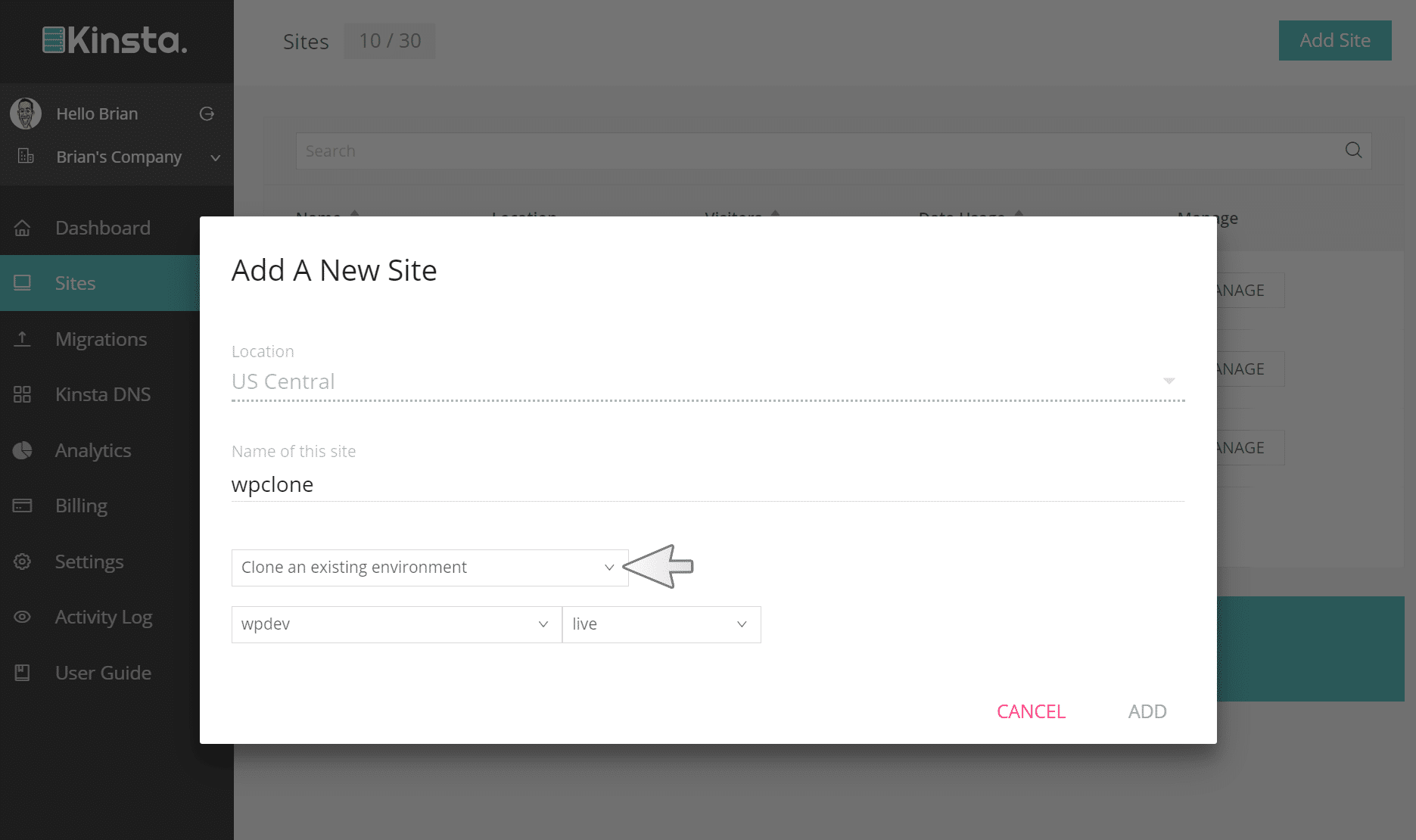 clone wordpress environment