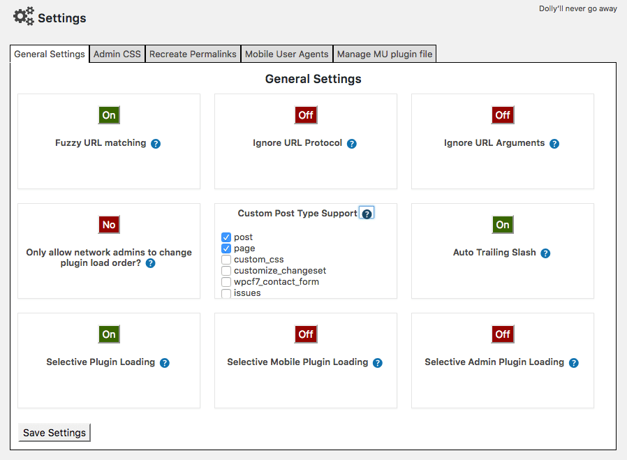 Plugin Organizer Settings