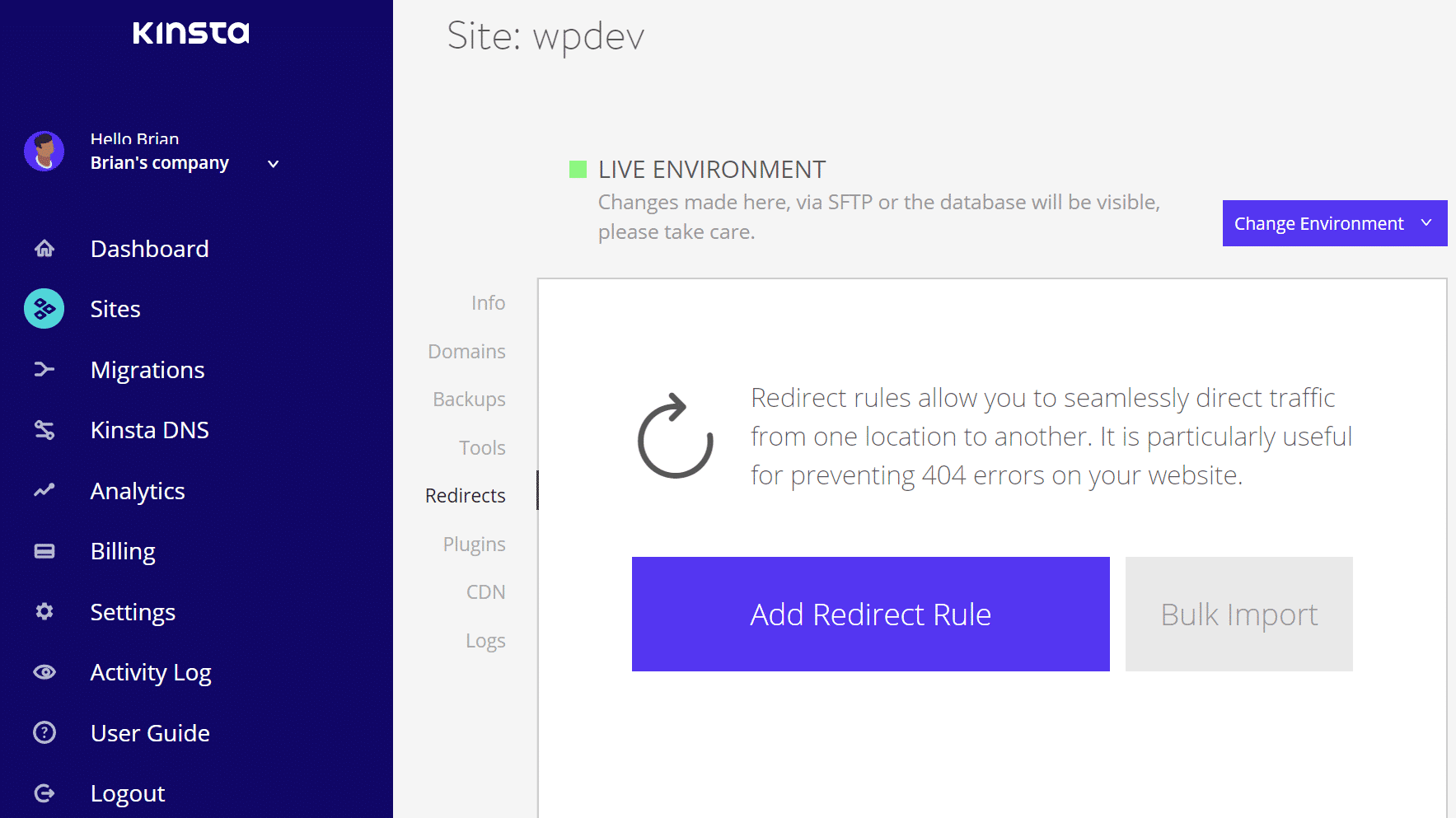 add redirect rule