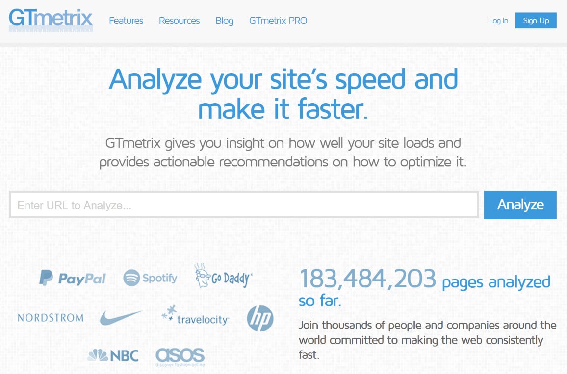 gtmetrix website speed test
