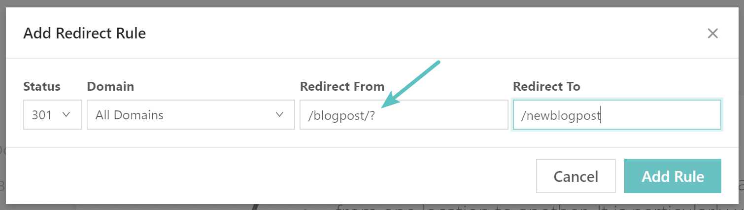 Wildcard redirect