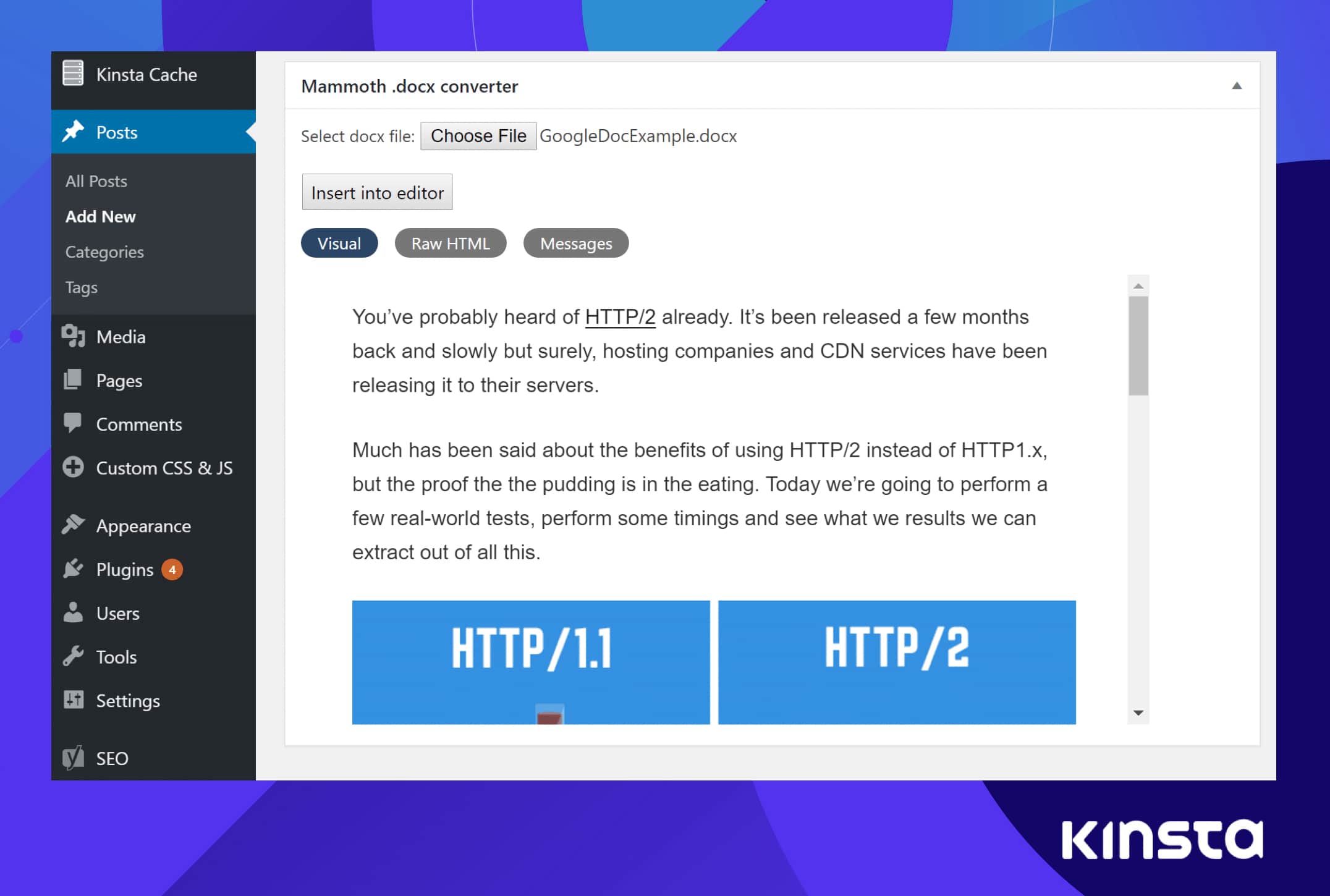 Import .docx to WordPress