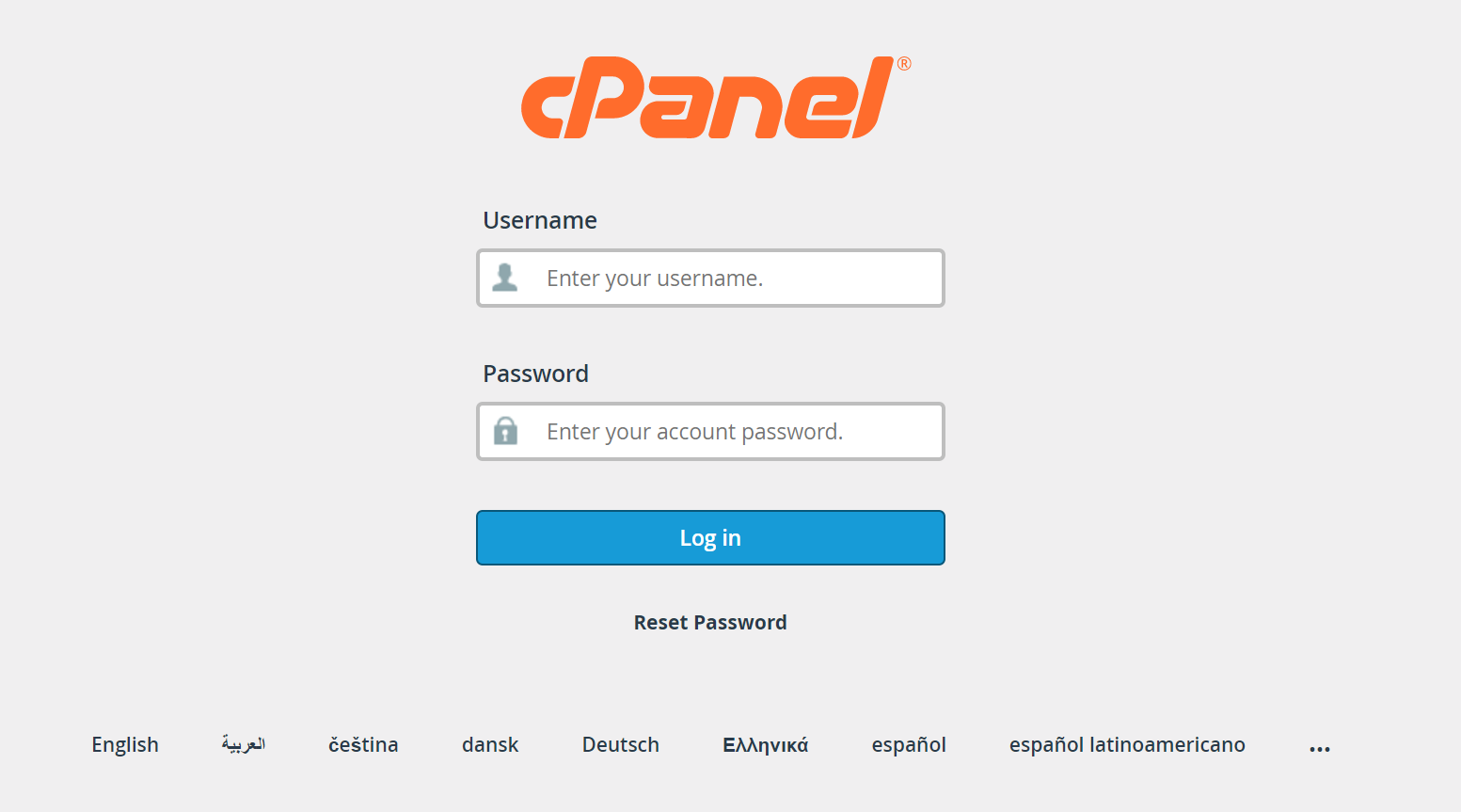 log in to cpanel