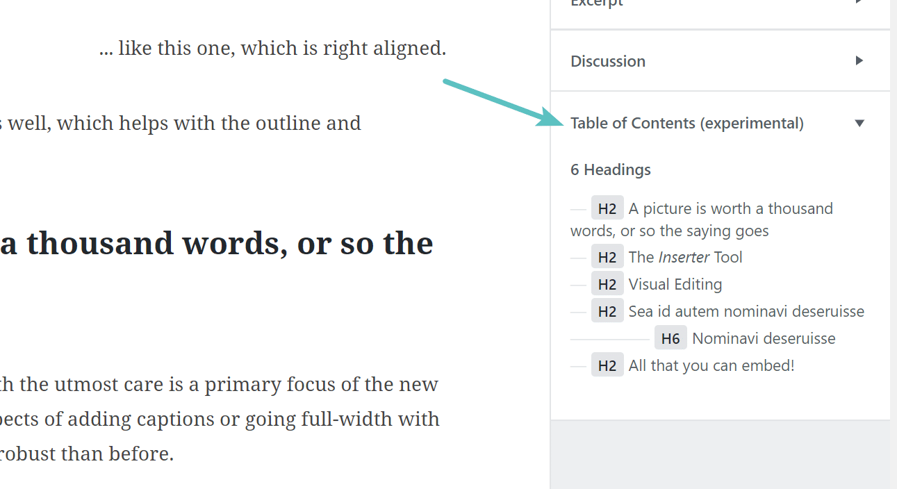 Tables of contents in Gutenberg